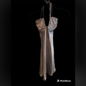 Strapless silk dress